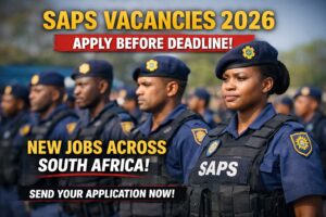 South African Police Service officers during recruitment drive for SAPS Vacancies 2026