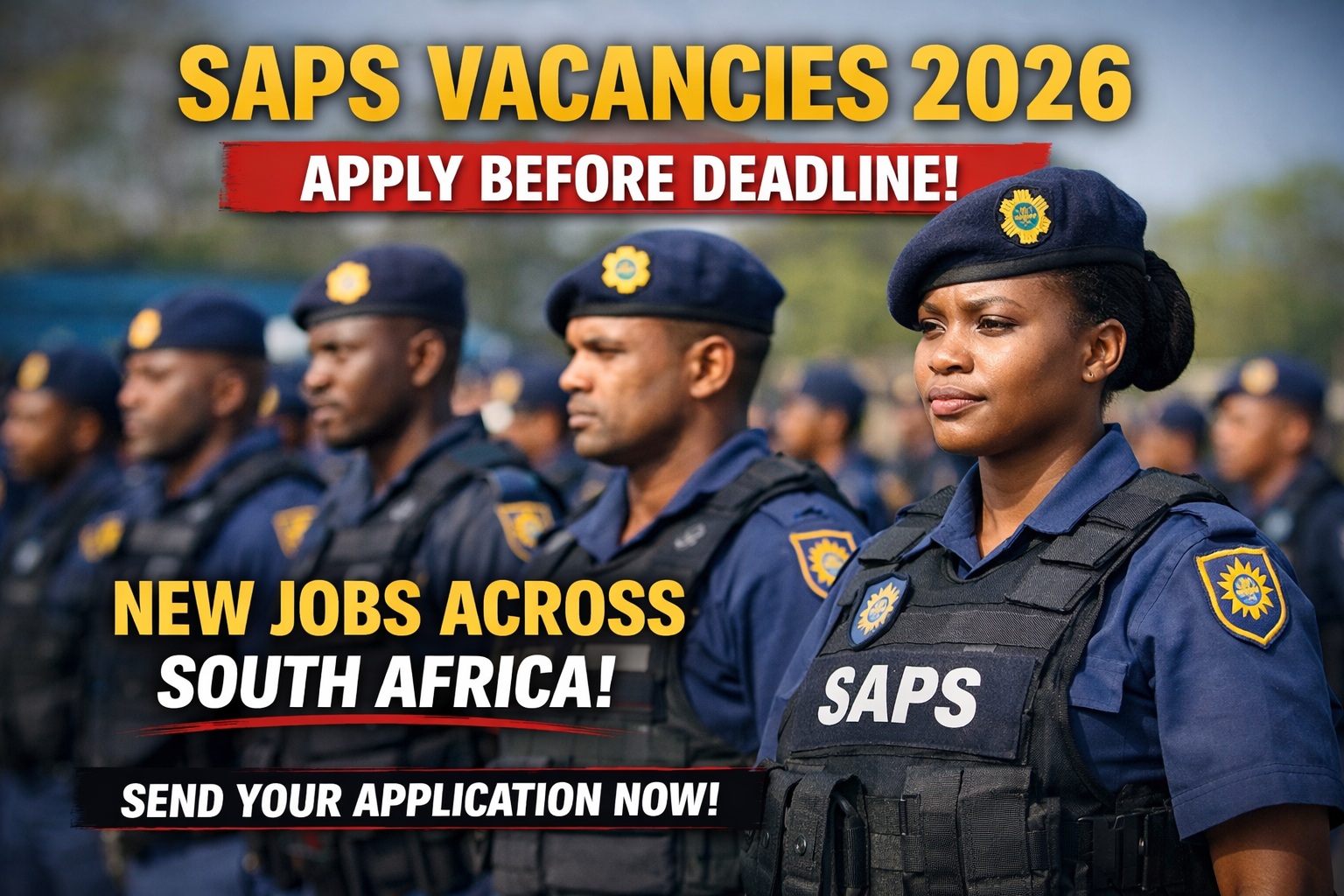 South African Police Service officers during recruitment drive for SAPS Vacancies 2026