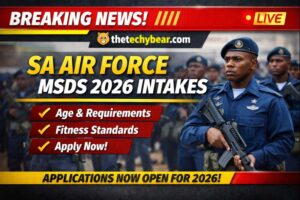 South African Air Force Application Forms 2026 MSDS intake announced for youth