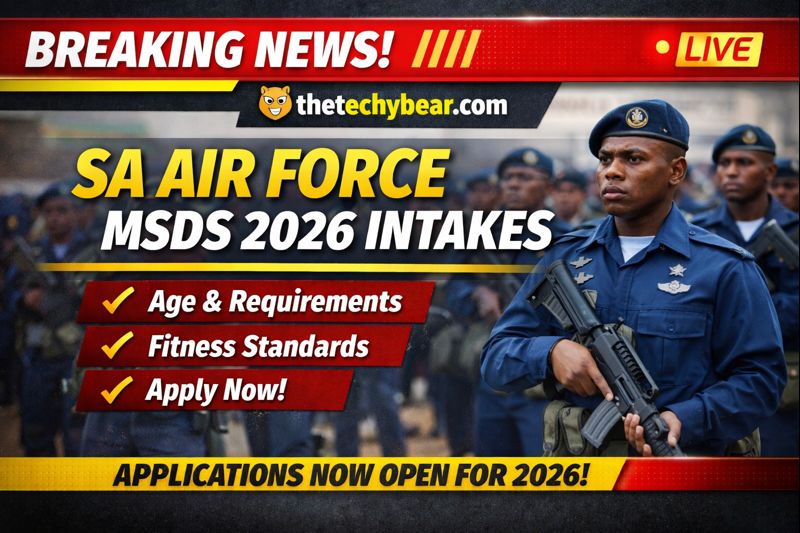 South African Air Force Application Forms 2026 MSDS intake announced for youth