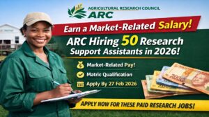 ARC hiring 50 Research Support Assistants in 2026 with market-related salary at Irene Pretoria