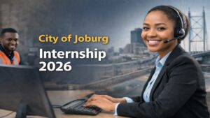 Young professional working as a customer care intern in Johannesburg during City of Joburg Internship 2026 programme