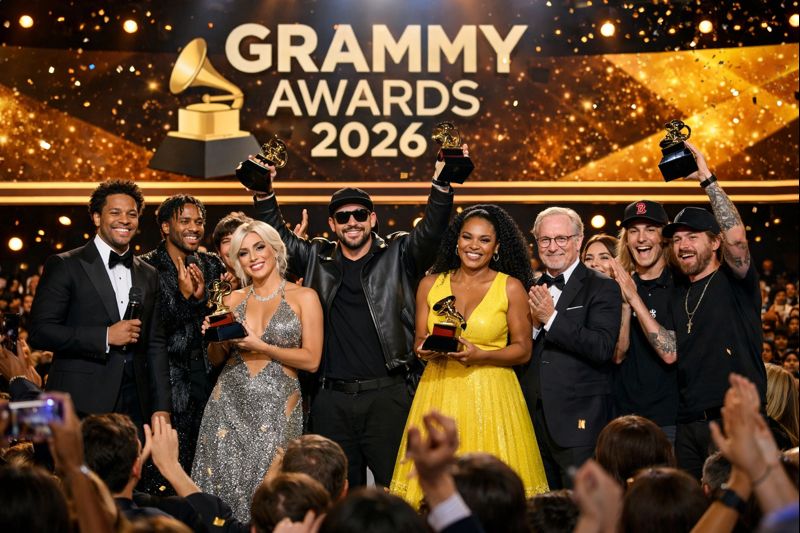 Grammy Awards 2026 winners list as artists celebrate major wins on stage